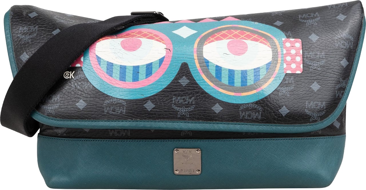 MCM Monogram Visetos Craig & Karl Eyes on the Horizon Messenger Crossbody Bag Zwart