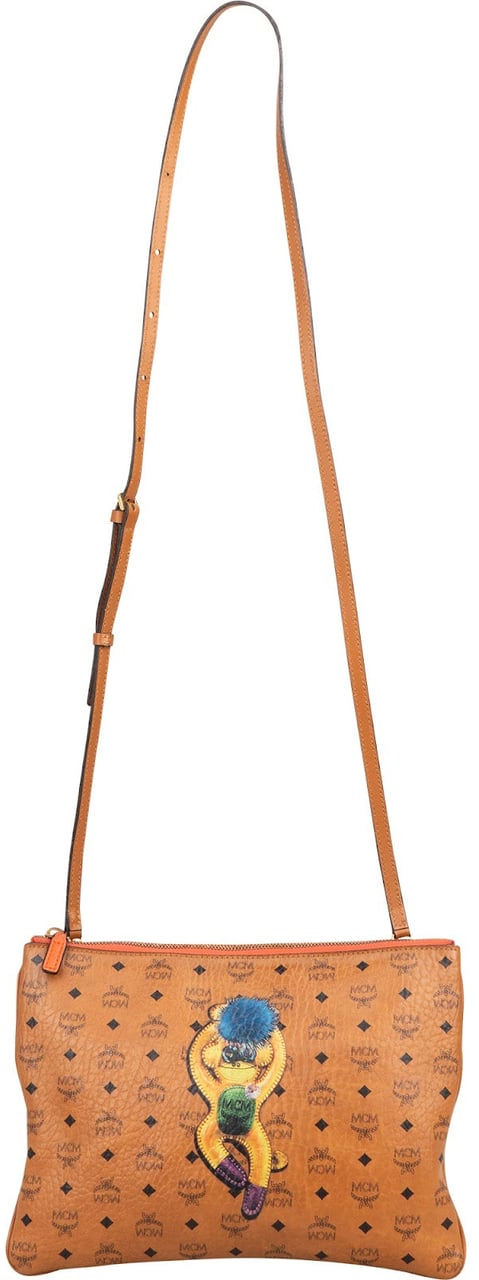 MCM Monogram Visetos Monkey Crossbody Bag Bruin