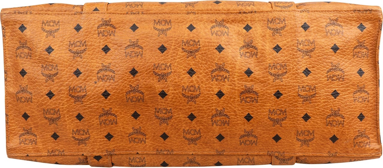 MCM Monogram Visetos XL Shopper Shoulder Bag Bruin