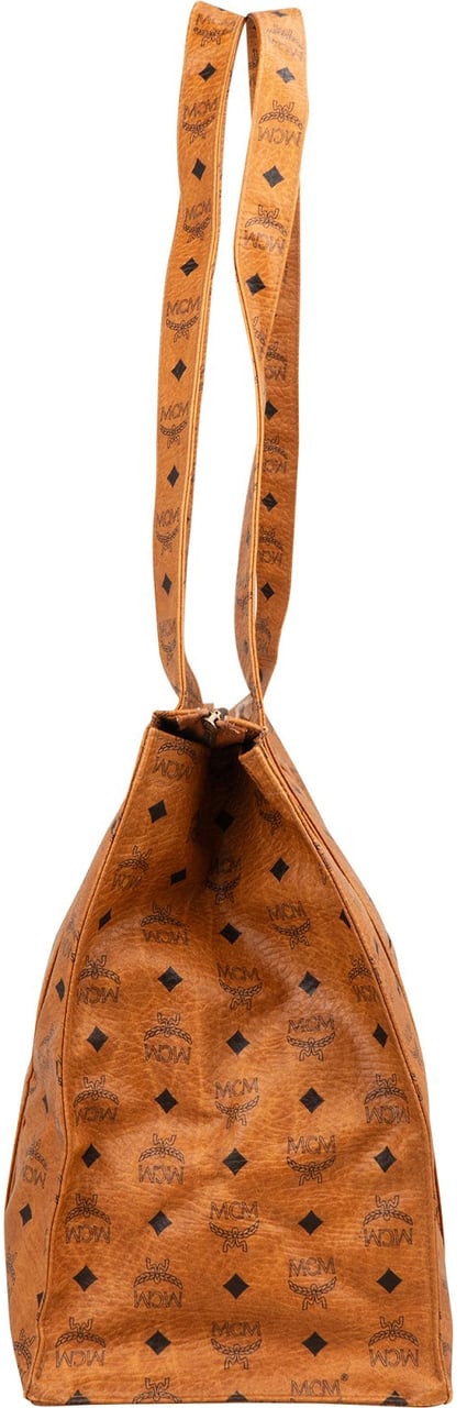 MCM Monogram Visetos XL Shopper Shoulder Bag Bruin