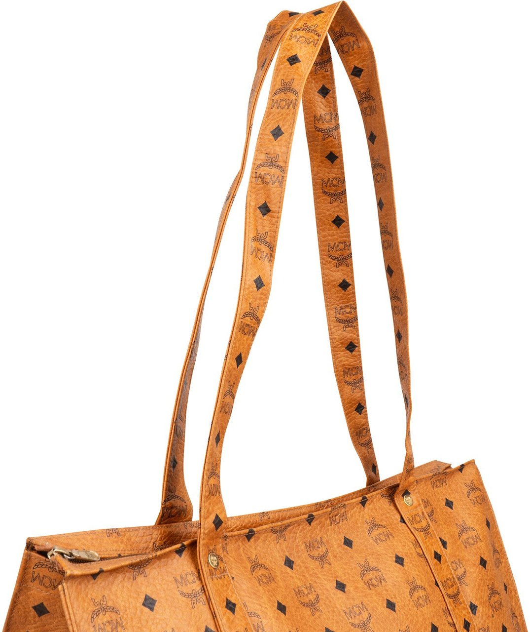 MCM Monogram Visetos XL Shopper Shoulder Bag Bruin