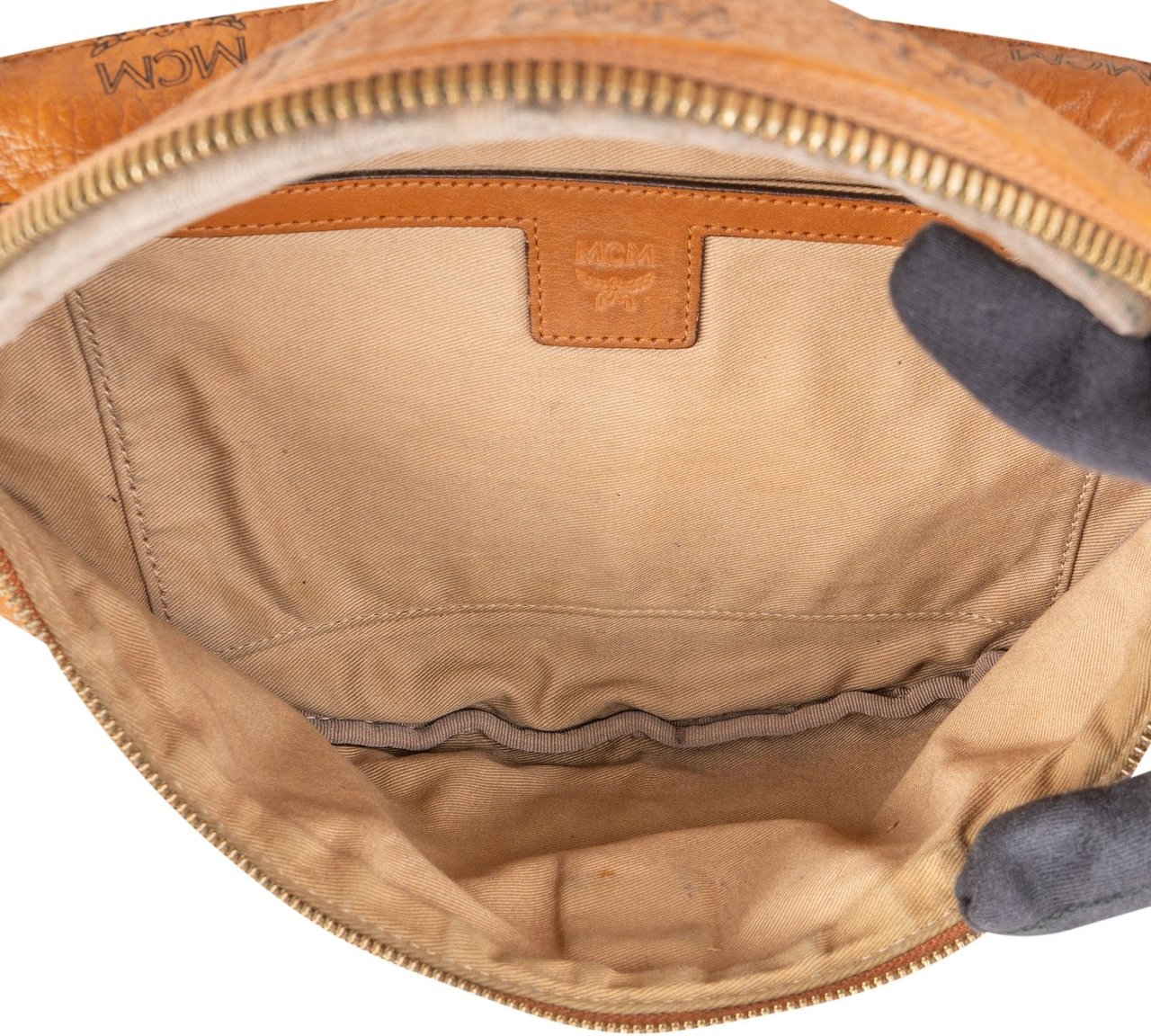 MCM Monogram Visetos Visetos Belt Crossbody Bag Bruin
