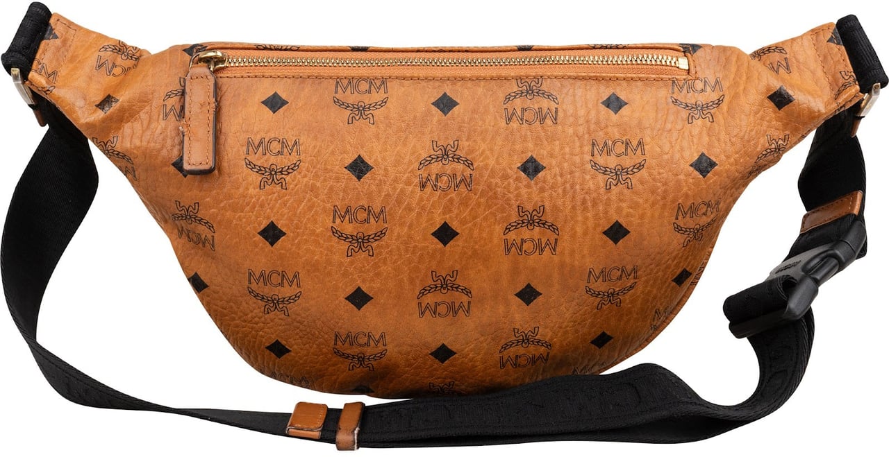 MCM Monogram Visetos Visetos Belt Crossbody Bag Bruin
