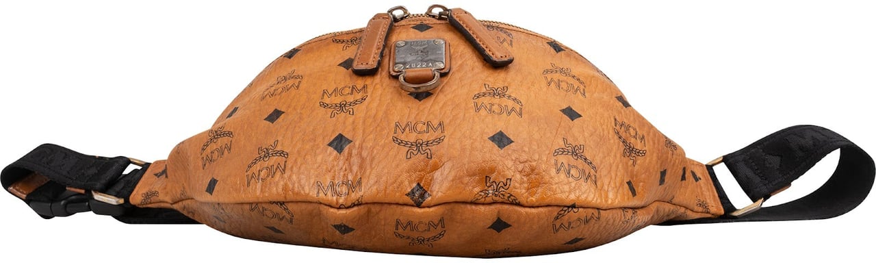 MCM Monogram Visetos Visetos Belt Crossbody Bag Bruin