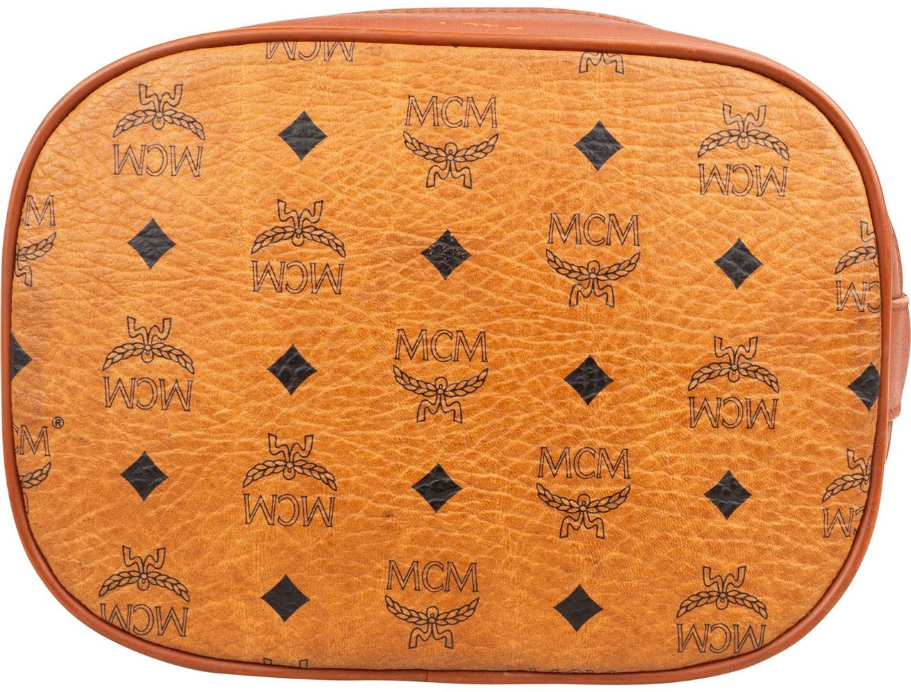 MCM Monogram Visetos Drawstring Bucket Crossbody Bag Bruin