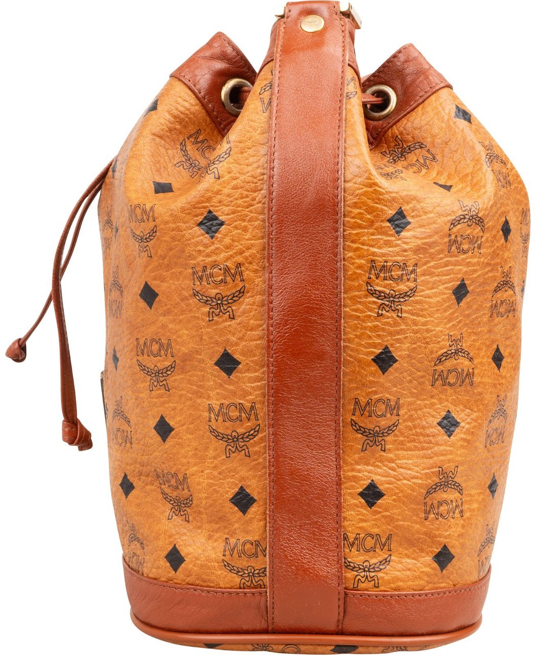 MCM Monogram Visetos Bucket Crossbody Bag Bruin