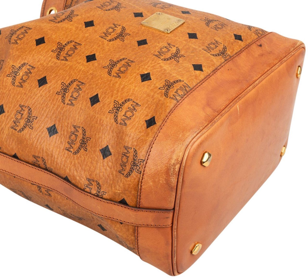 MCM Monogram Visetos Drawstring Crossbody Bag Bruin