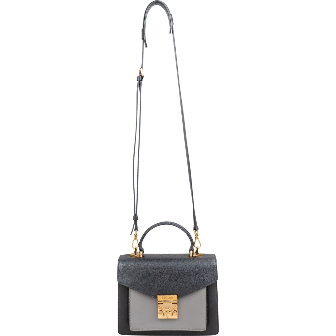 MCM Bicolor Leather Patricia Crossbody Handbag Zwart