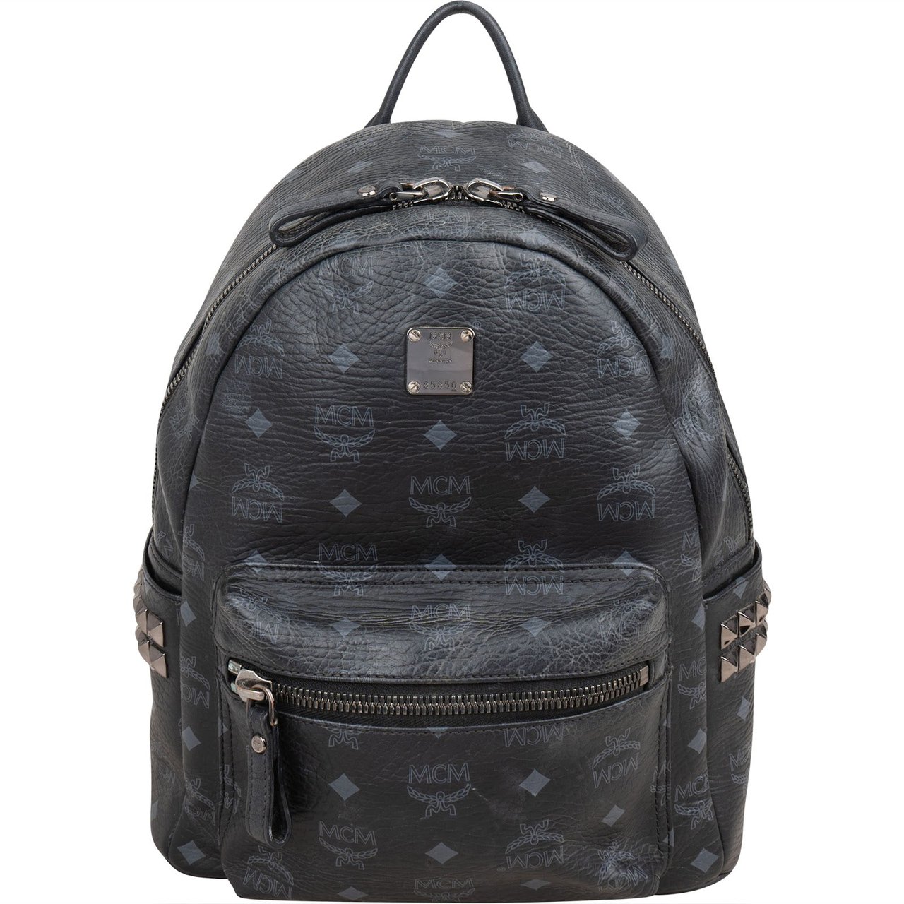 MCM Monogram Visetos Stark Side Studs Backpack Zwart