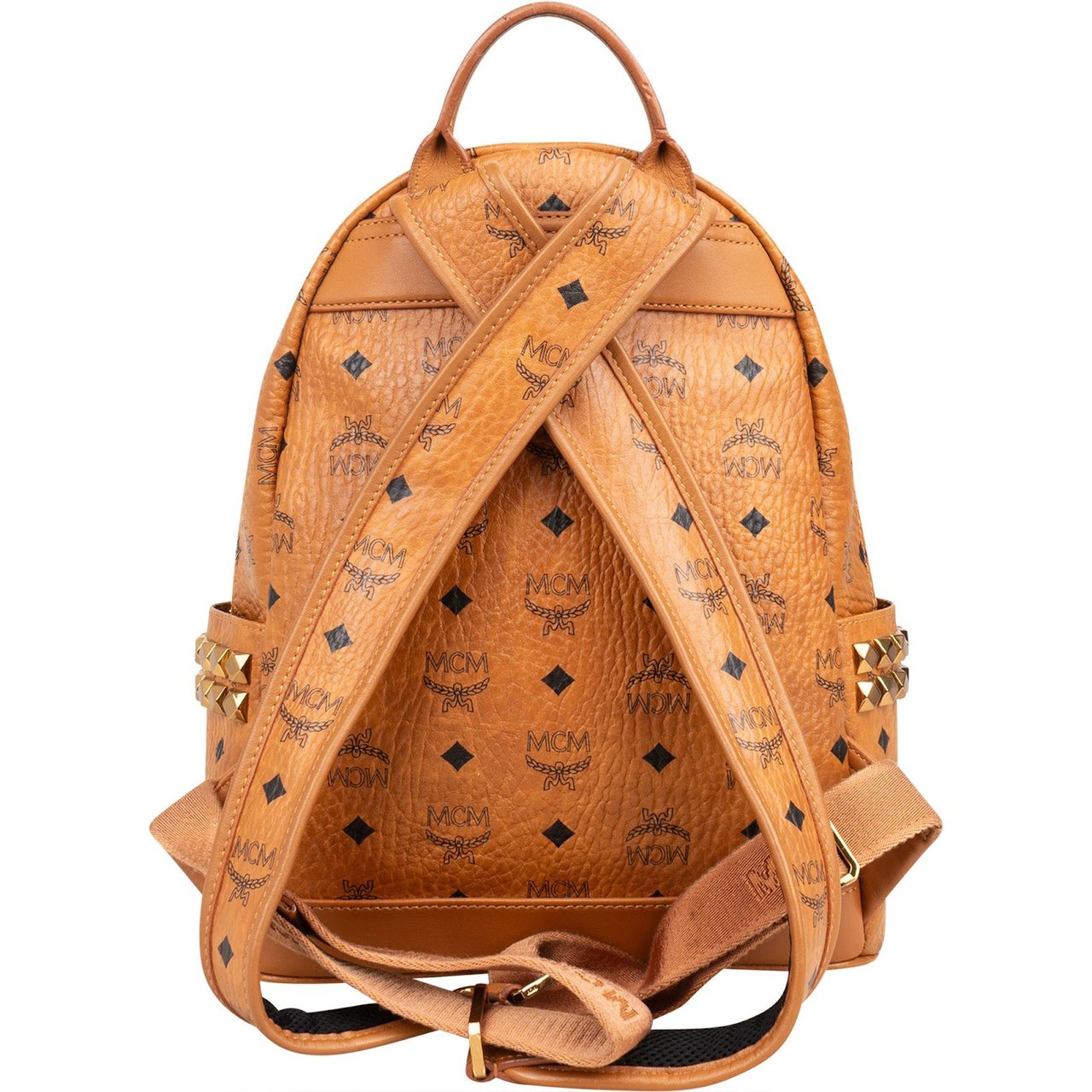 MCM Monogram Visetos Stark Side Studs Backpack Bruin