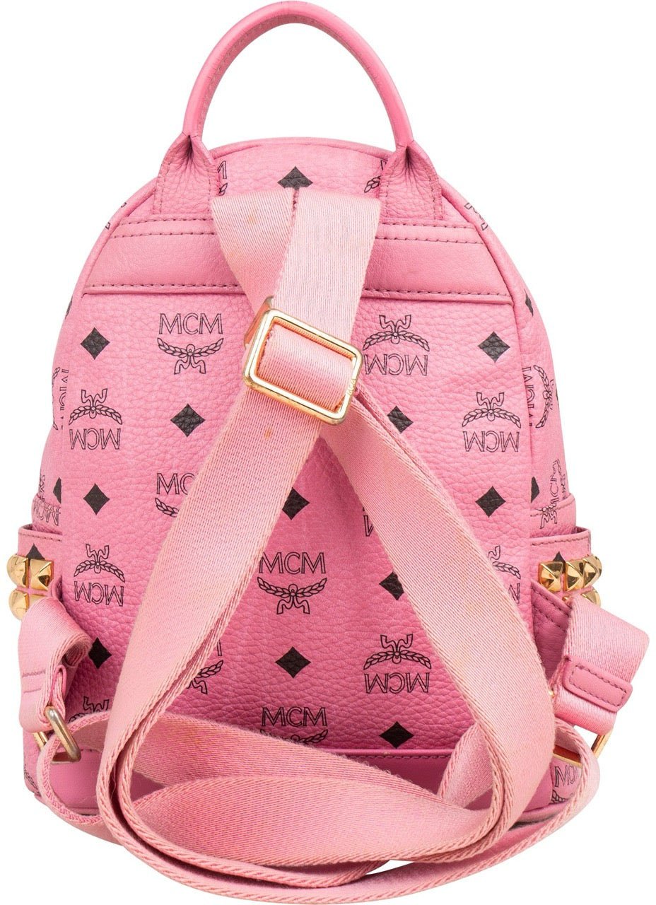 MCM Monogram Visetos Stark Side Studs Mini Backpack Roze
