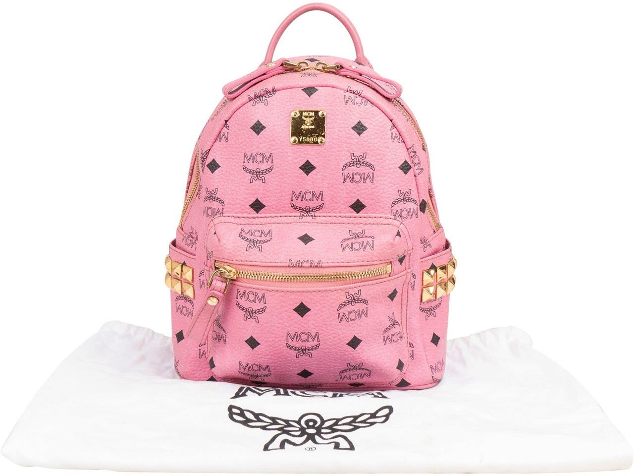 MCM Monogram Visetos Stark Side Studs Mini Backpack Roze