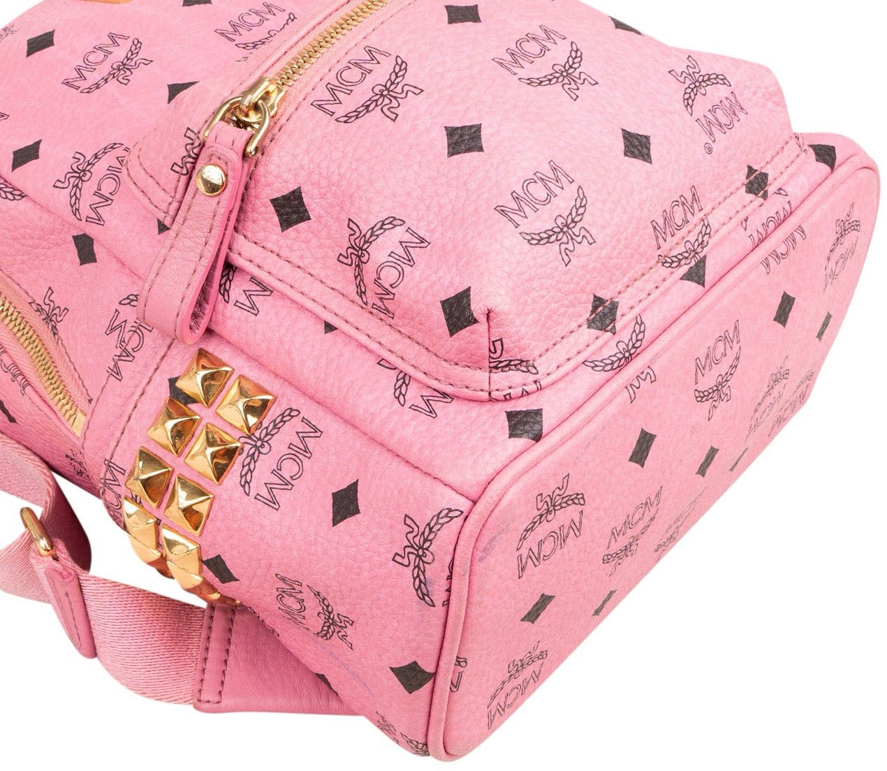 MCM Monogram Visetos Stark Side Studs Mini Backpack Roze