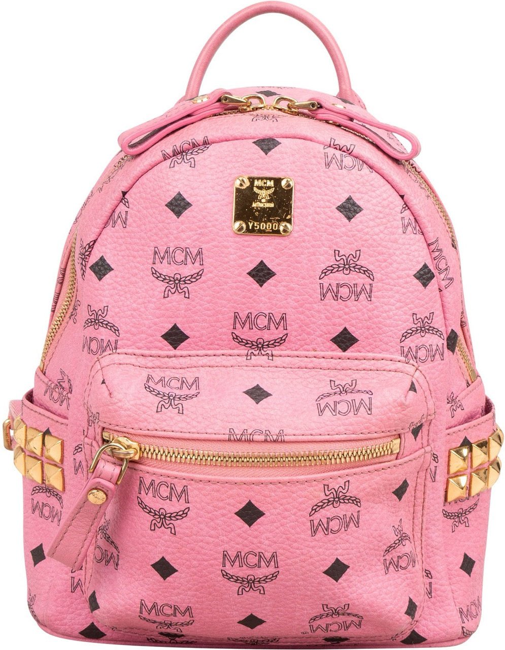 MCM Monogram Visetos Stark Side Studs Mini Backpack Roze