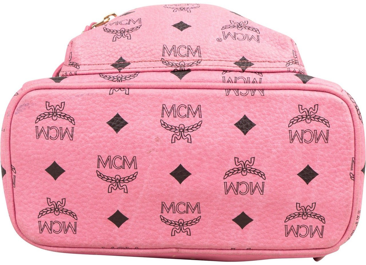 MCM Monogram Visetos Stark Side Studs Mini Backpack Roze