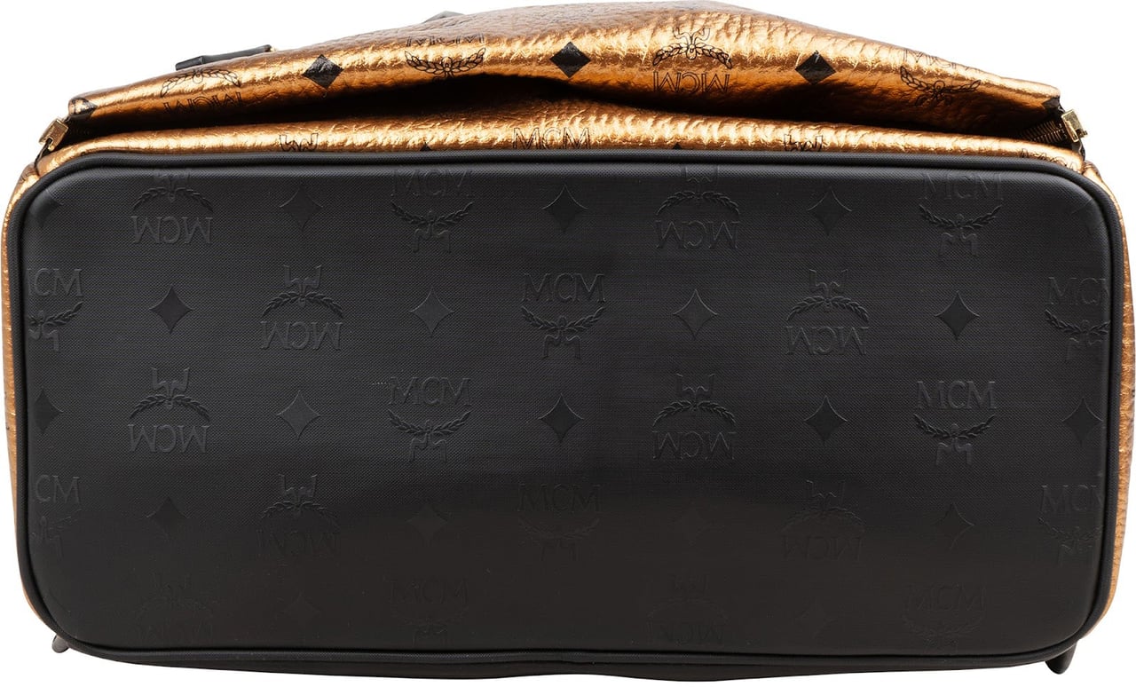 MCM Visetos Monogram Stark Studded 2 in 1 Backpack Goud