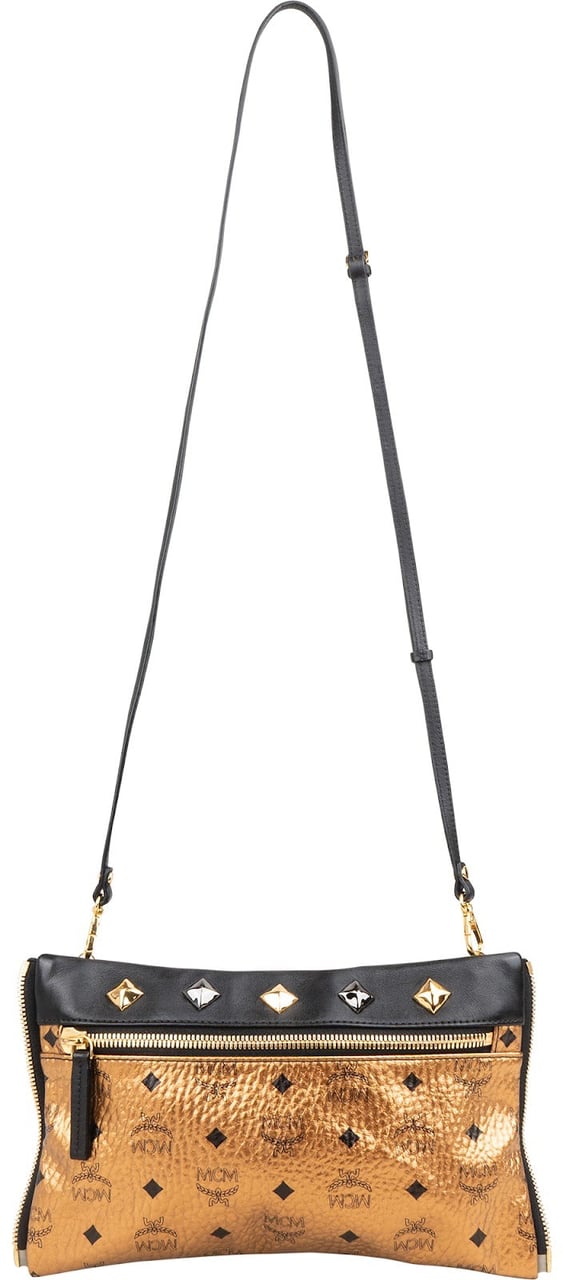 MCM Visetos Monogram Stark Studded 2 in 1 Backpack Goud