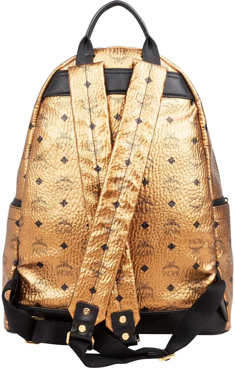MCM Visetos Monogram Stark Studded 2 in 1 Backpack Goud