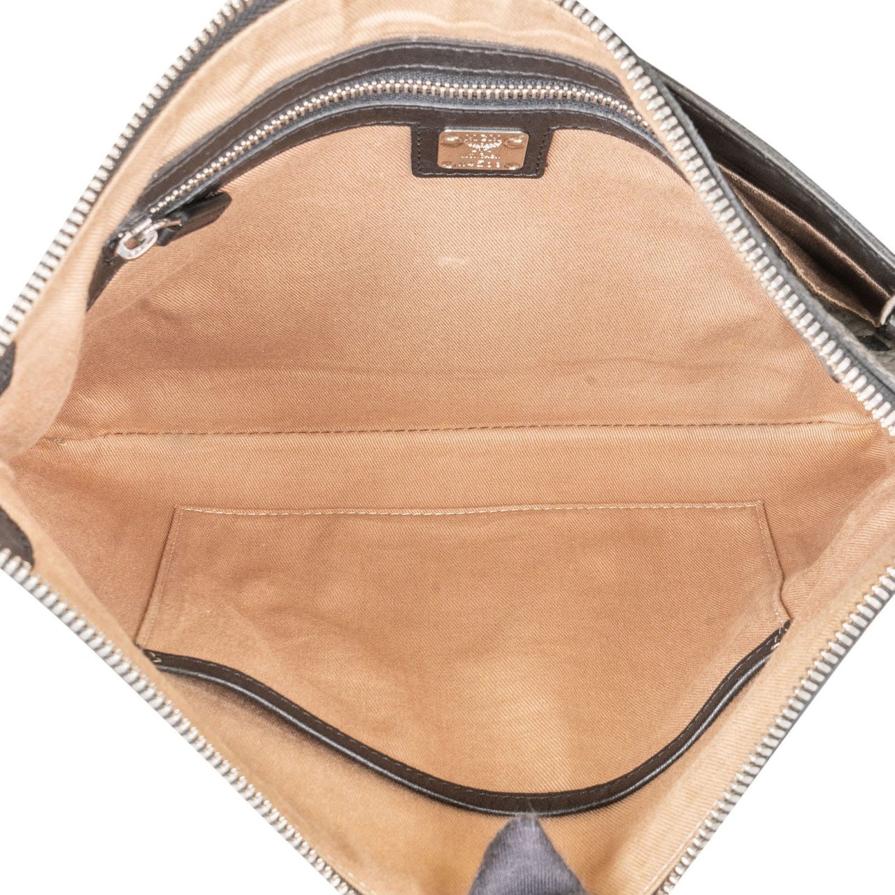 MCM Monogram Metallic Visetos Zoo Clutch Zilver