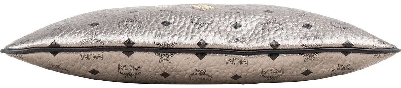 MCM Monogram Metallic Visetos Zoo Clutch Zilver