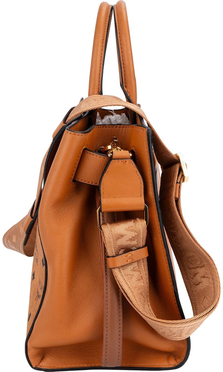 MCM Monogram Visetos Aren Tote Handbag Bruin