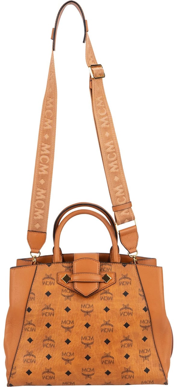 MCM Monogram Visetos Aren Tote Handbag Bruin