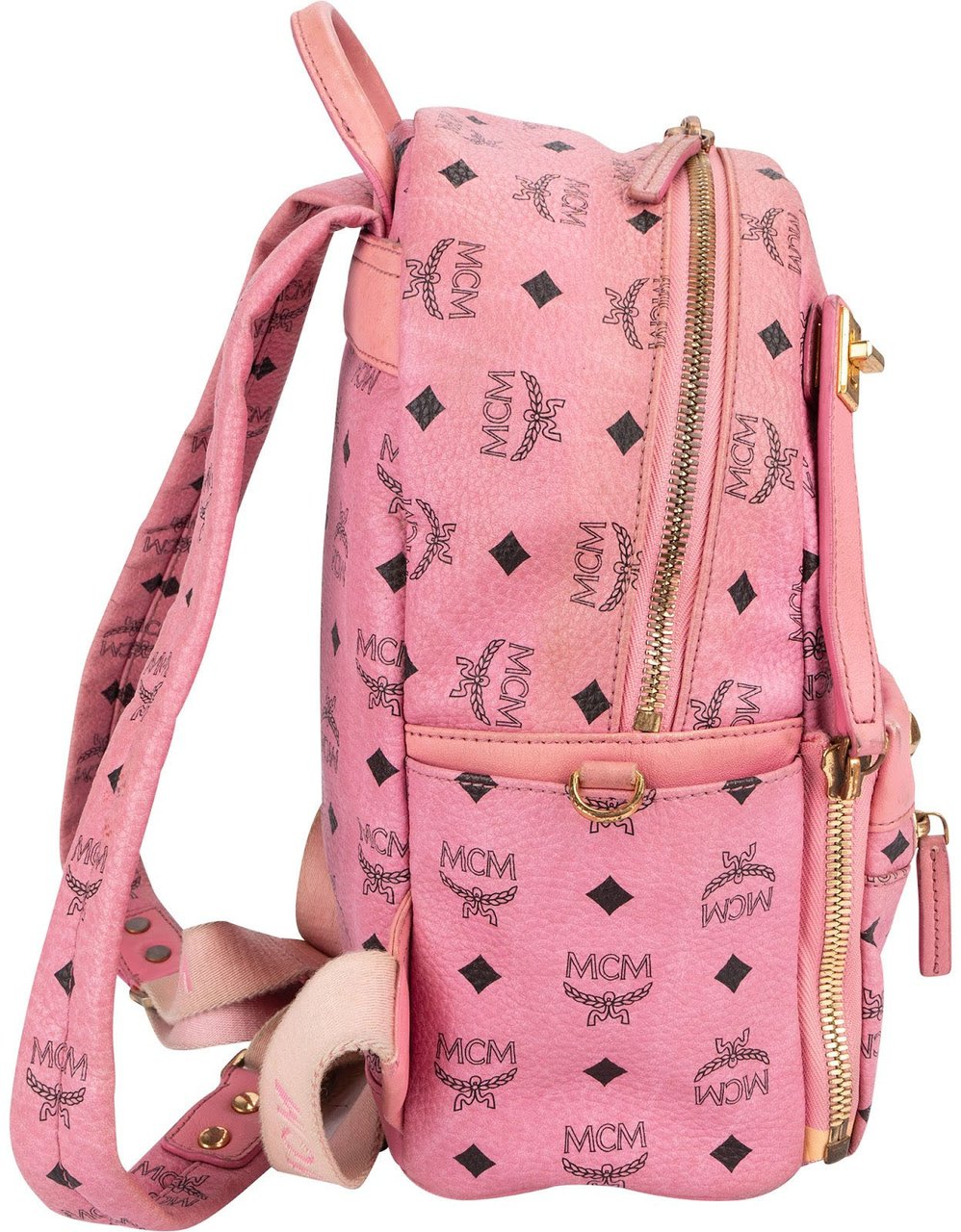 MCM Visetos Monogram Stark Studded Small 2 in 1 Backpack Roze