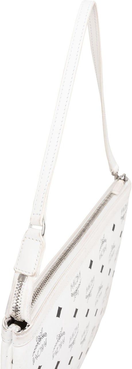 MCM Monogram Visetos Pochette Clutch Shoulder Bag Wit