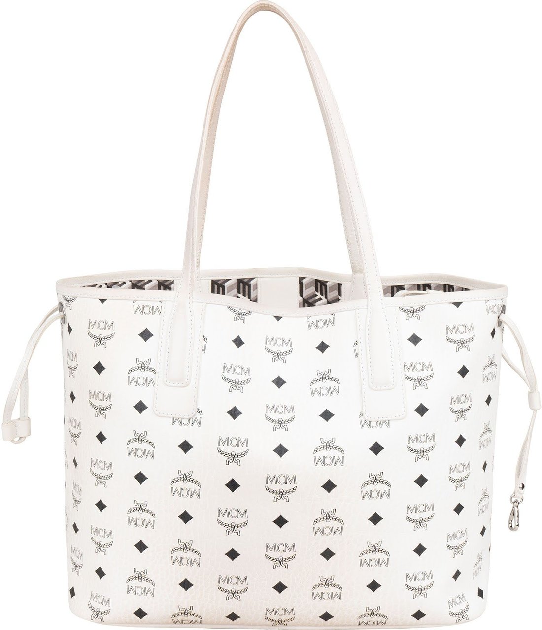 MCM Monogram Visetos Liz Reversible Shopper Shoulder Bag Wit