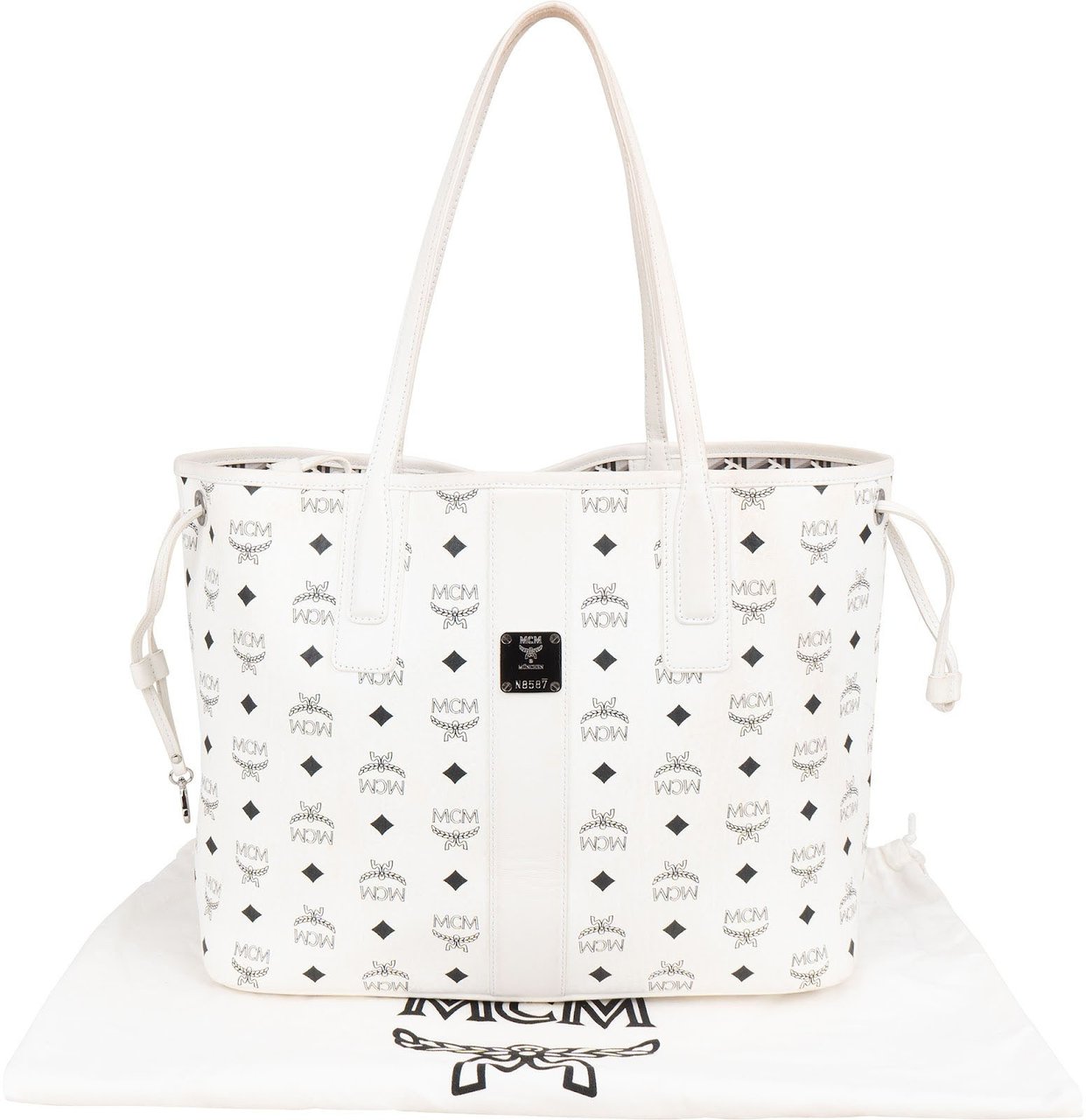 MCM Monogram Visetos Liz Reversible Shopper Shoulder Bag Wit