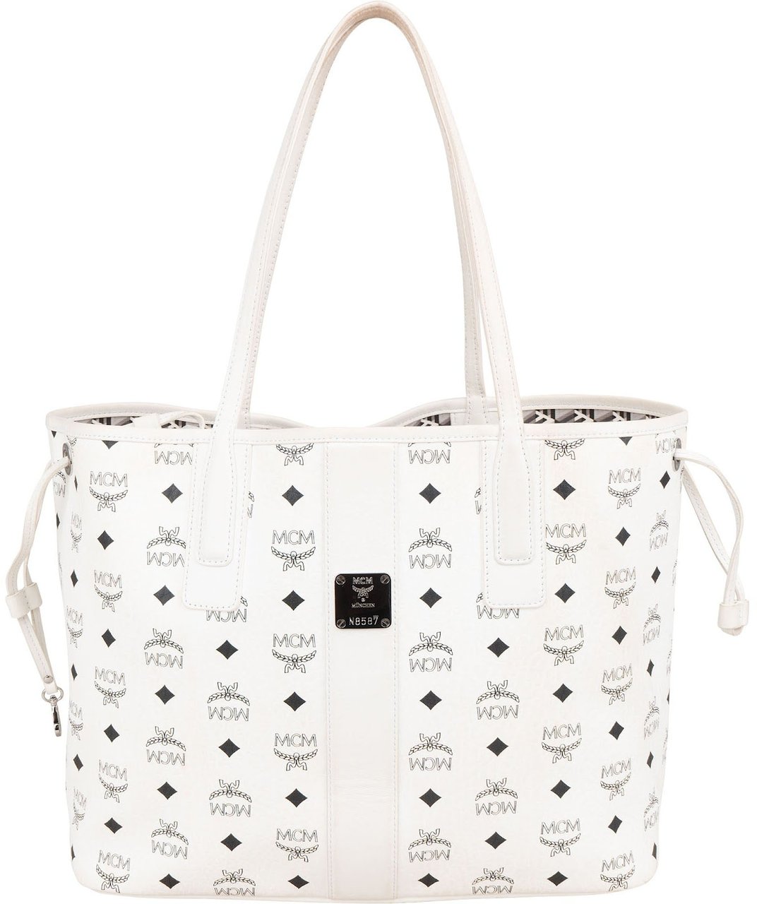 MCM Monogram Visetos Liz Reversible Shopper Shoulder Bag Wit