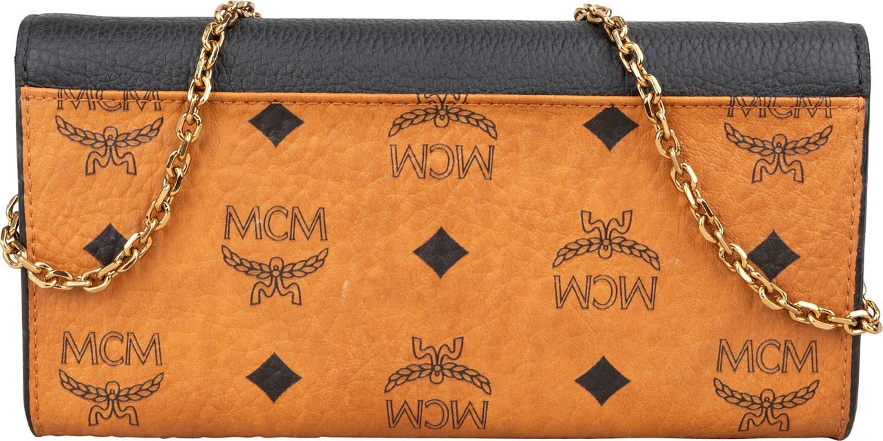 MCM Monogram Visetos Patricia Wallet On Chain Crossbody Bag Bruin