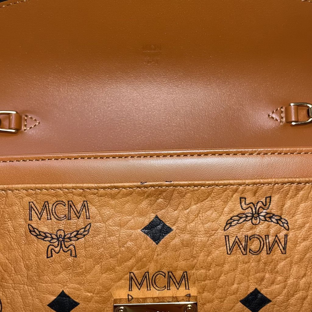 MCM Monogram Visetos Patricia Wallet On Chain Crossbody Bag Bruin