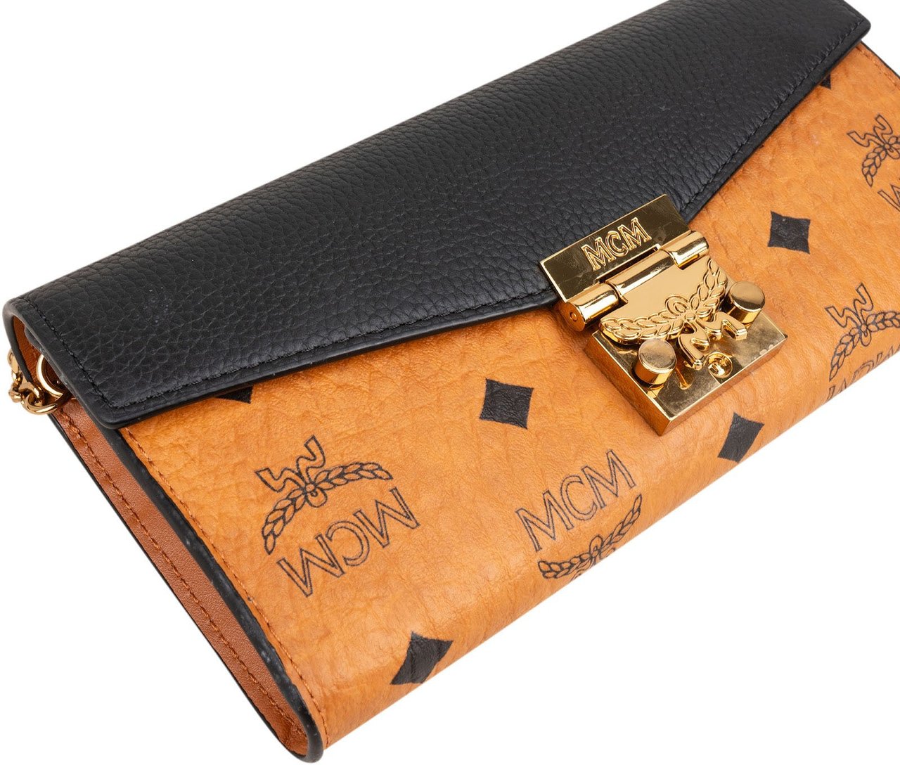MCM Monogram Visetos Patricia Wallet On Chain Crossbody Bag Bruin