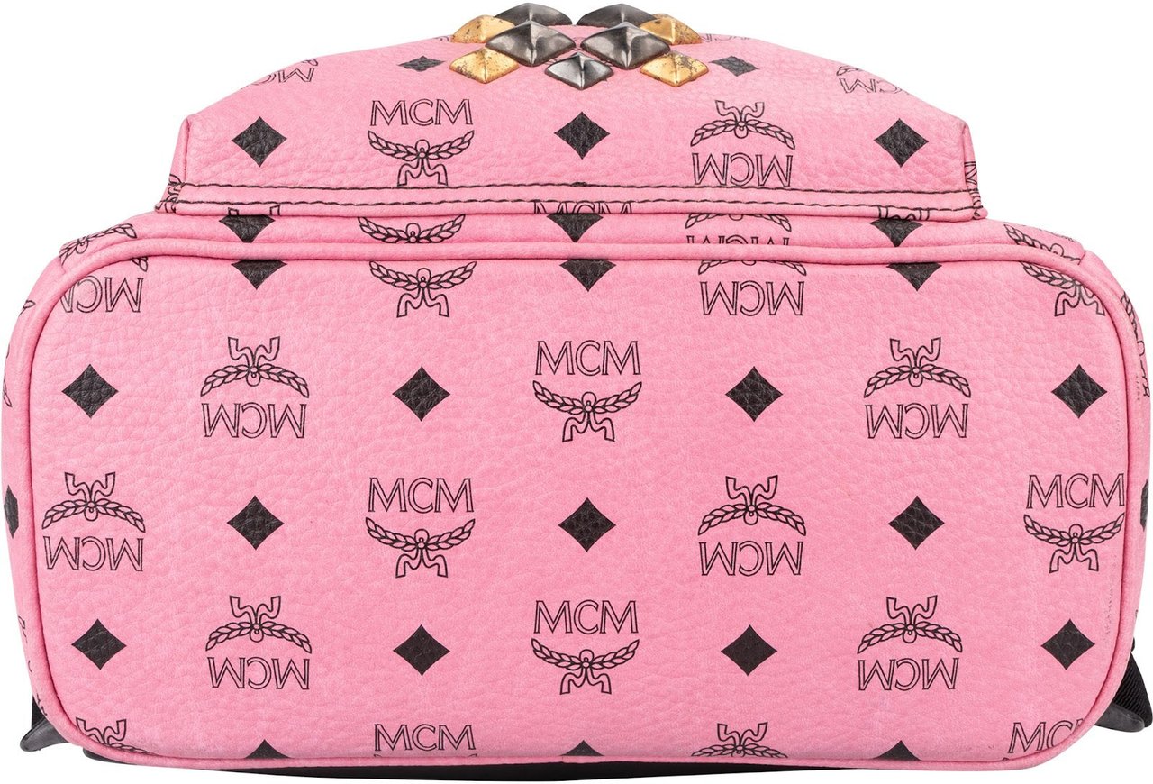 MCM Monogram Visetos Stark Mini Studded Backpack Roze