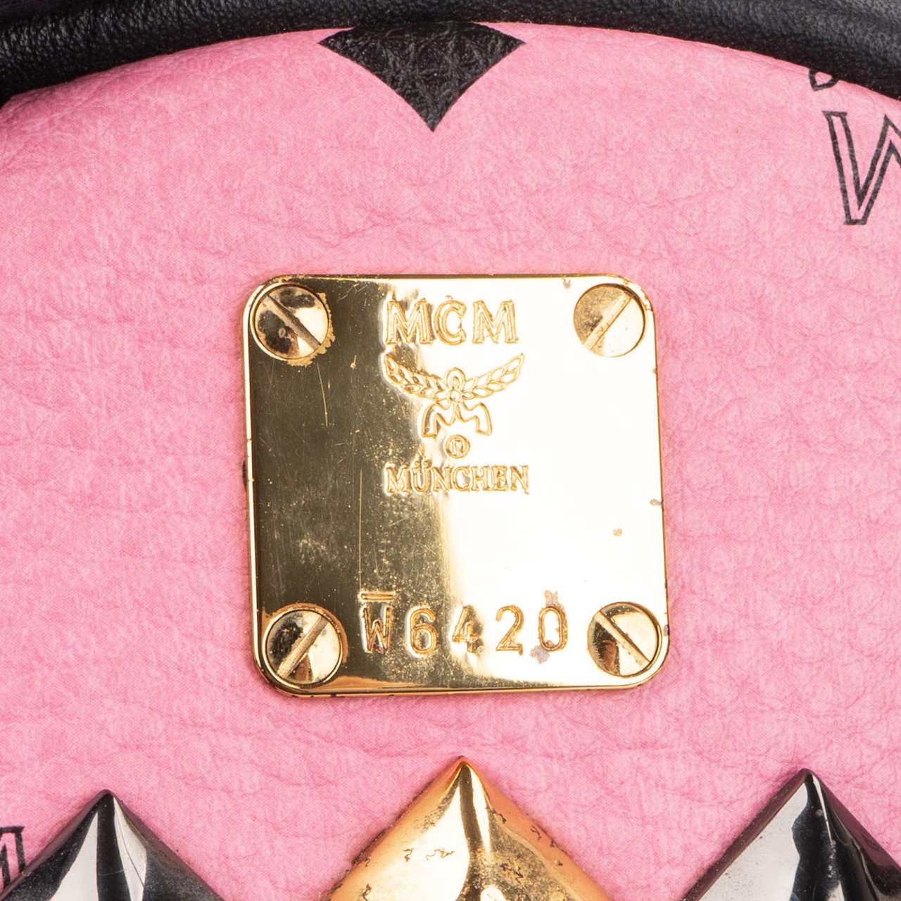 MCM Monogram Visetos Stark Mini Studded Backpack Roze