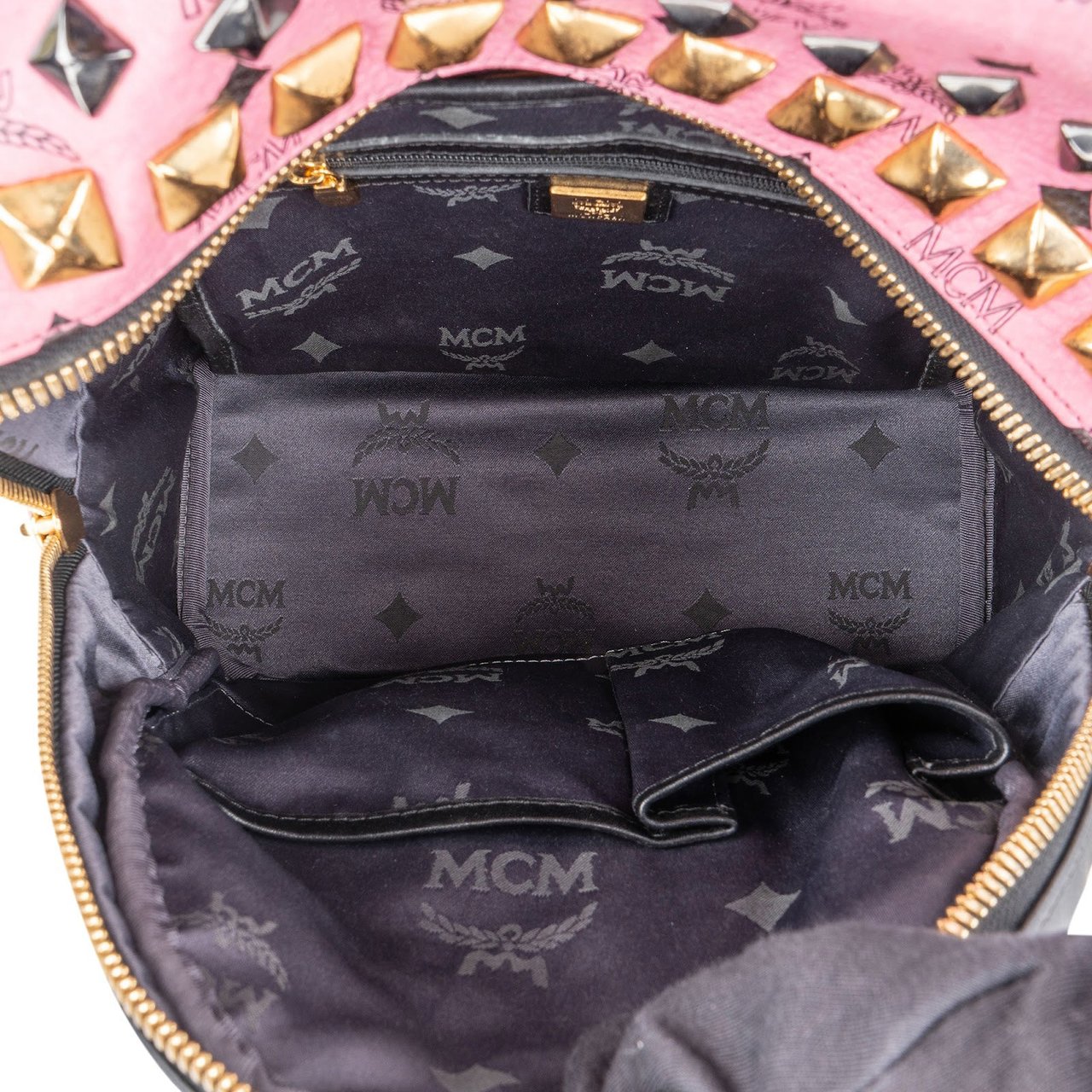 MCM Monogram Visetos Stark Mini Studded Backpack Roze