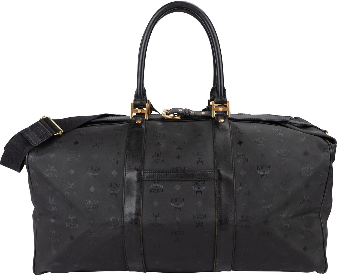 MCM Monogram Nylon Visetos Weekender 55 Travel Bag Zwart