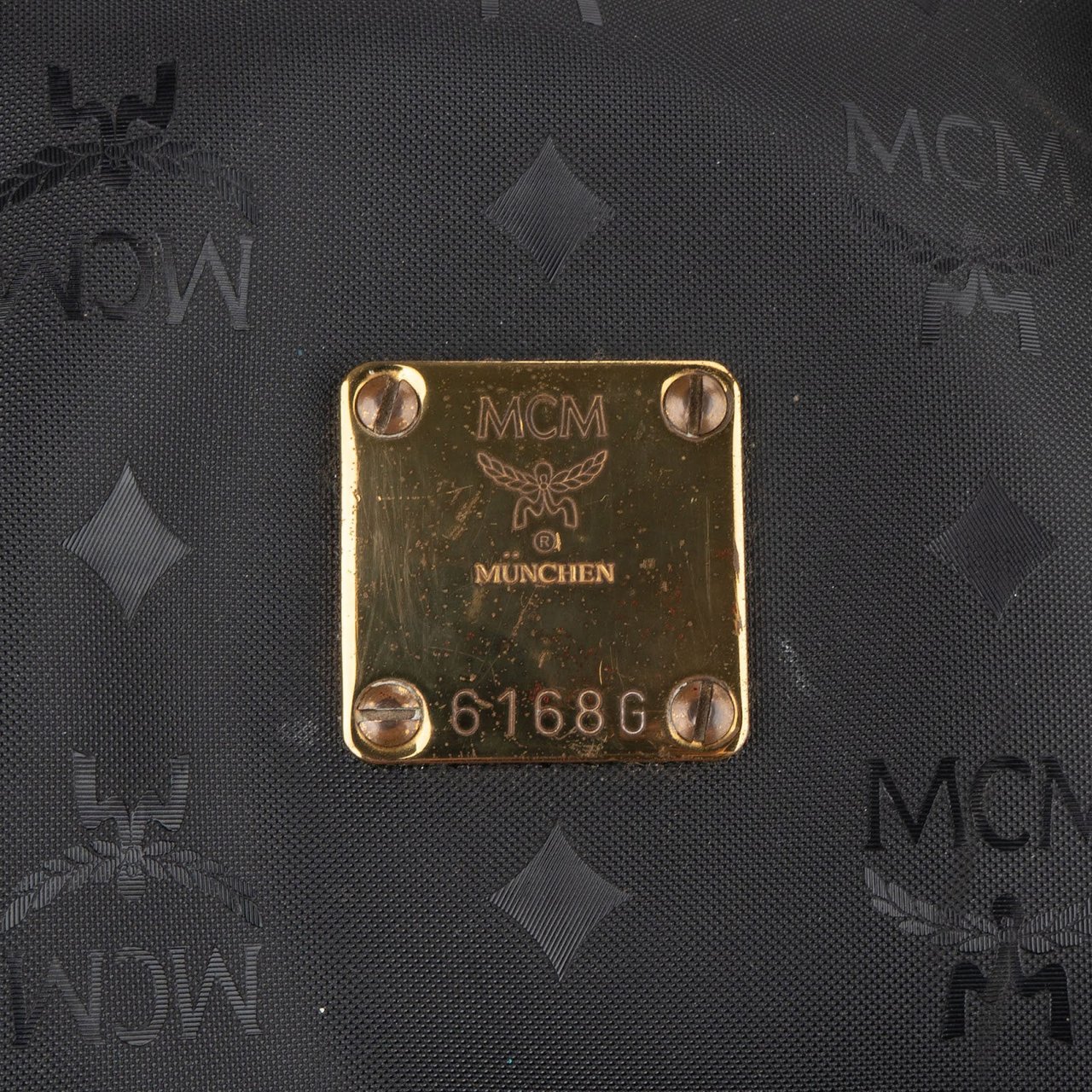 MCM Monogram Nylon Visetos Weekender 55 Travel Bag Zwart