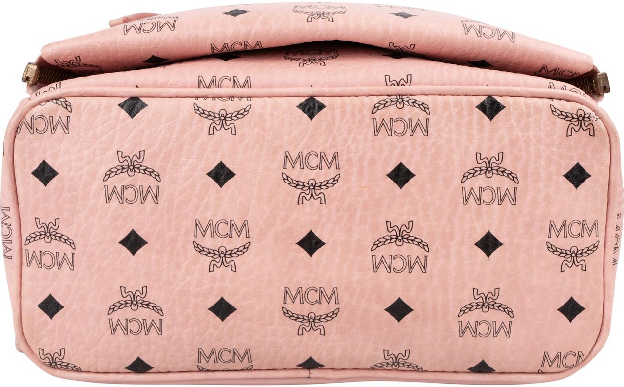 MCM Visetos Monogram Stark Studded 2 in 1 Mini Backpack Roze