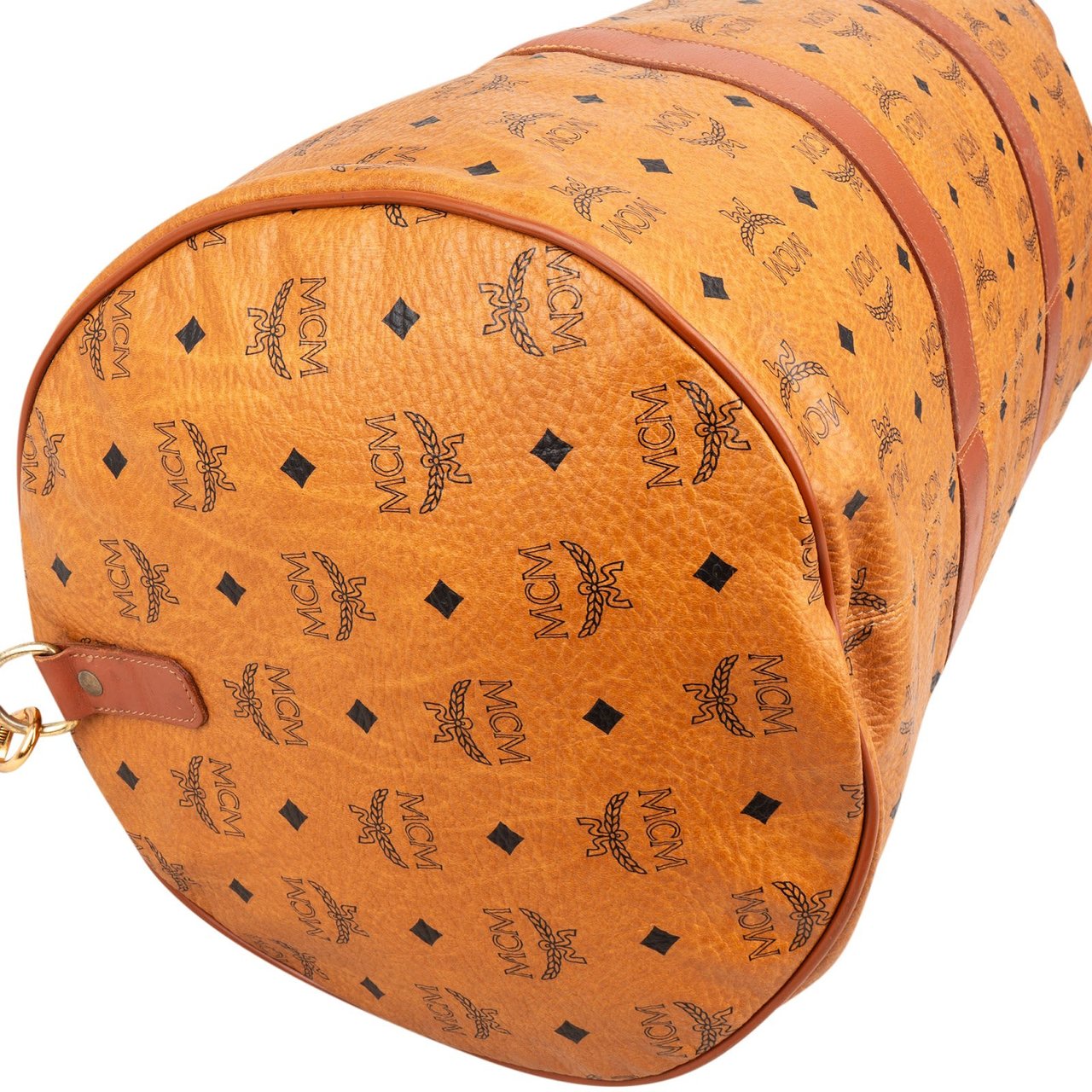 MCM Monogram Visetos Boston 50 Travel Bag Bruin