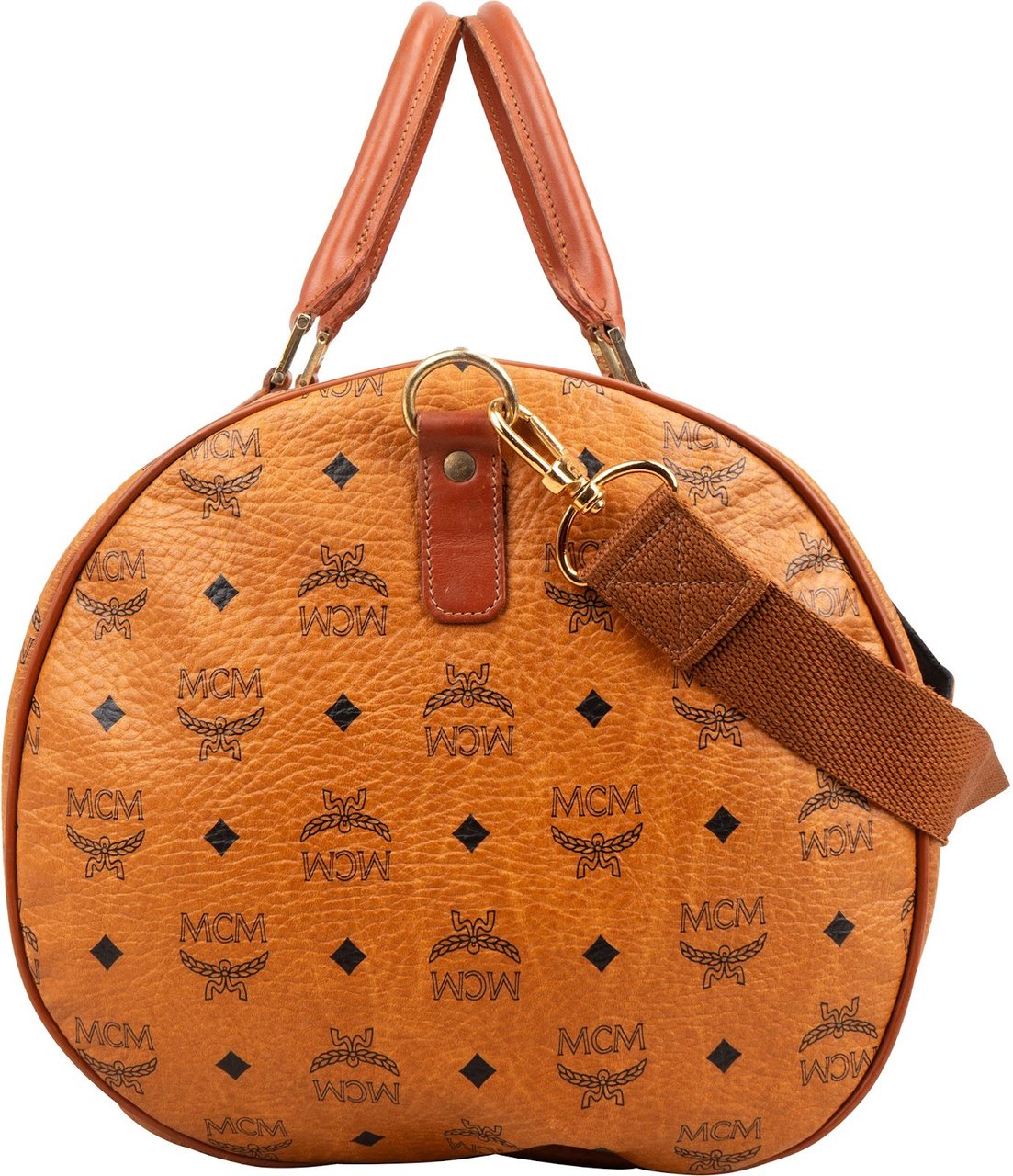 MCM Monogram Visetos Boston 50 Travel Bag Bruin