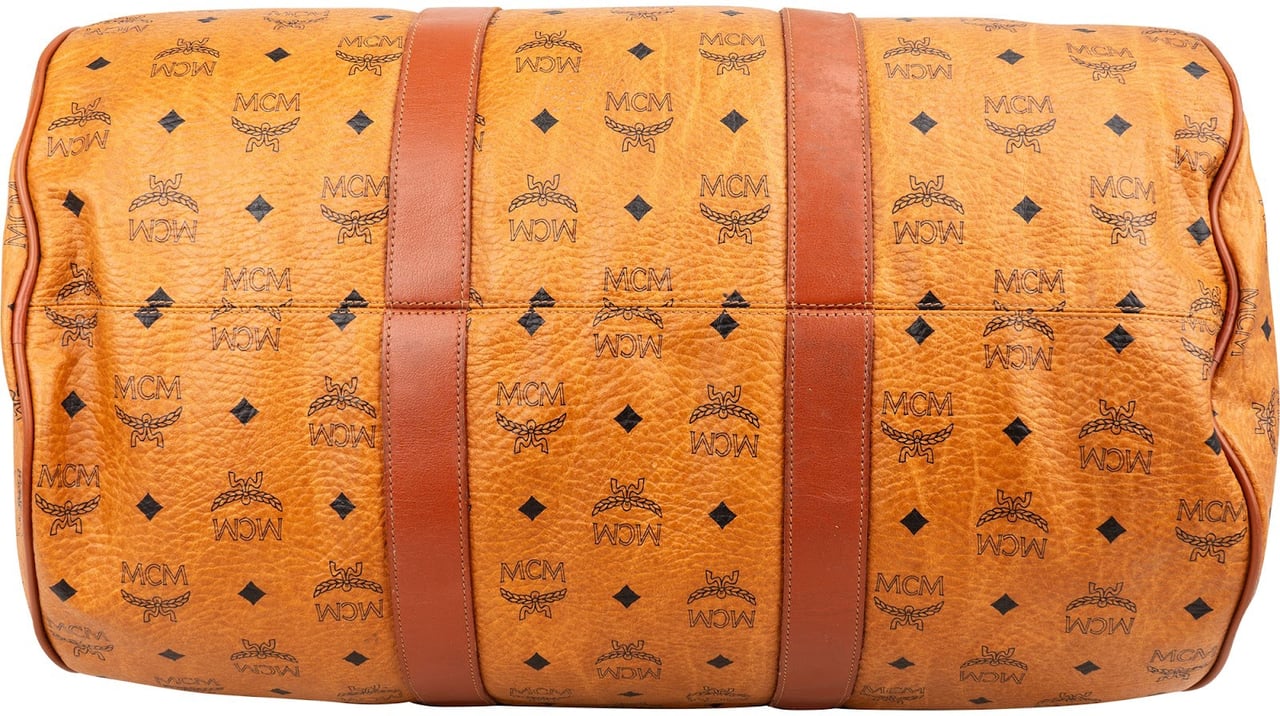 MCM Monogram Visetos Boston 50 Travel Bag Bruin