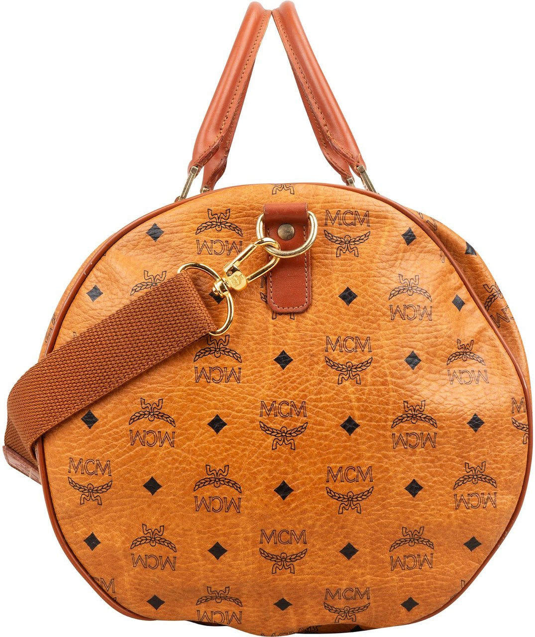 MCM Monogram Visetos Boston 50 Travel Bag Bruin