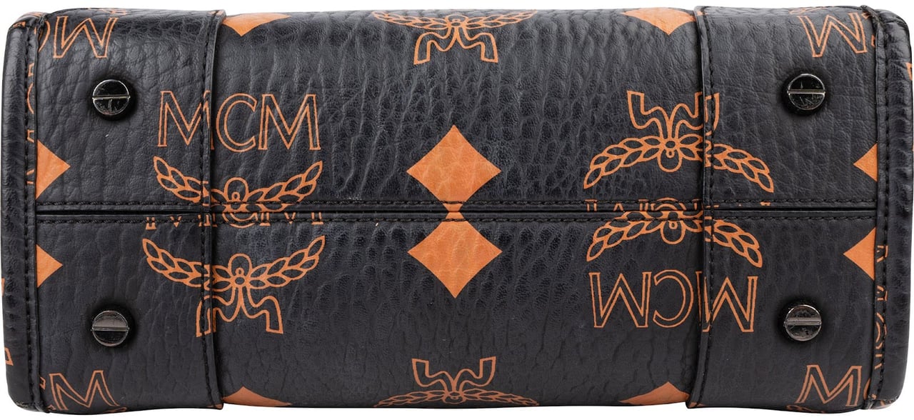 MCM Monogram Aren Mini Tote in Visetos Handbag Zwart