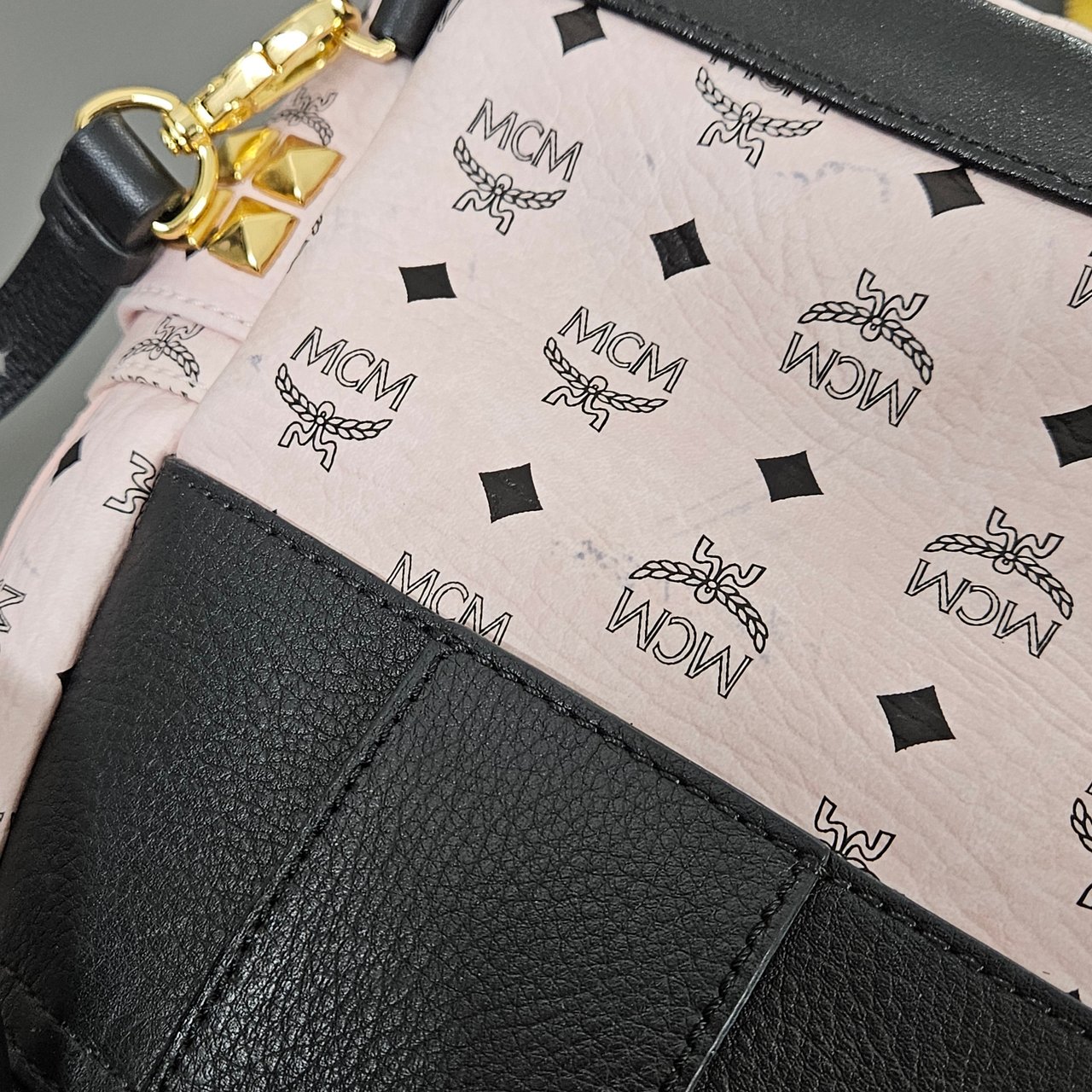 MCM Monogram Visetos Stark Mini Backpack Roze