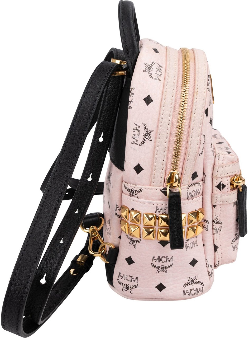 MCM Monogram Visetos Stark Mini Backpack Roze