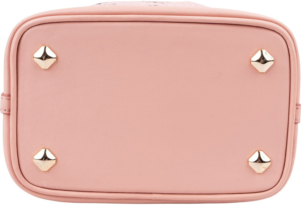 MCM Monogram Visetos Puppy Mini Drawstring Crossbody Bag Roze