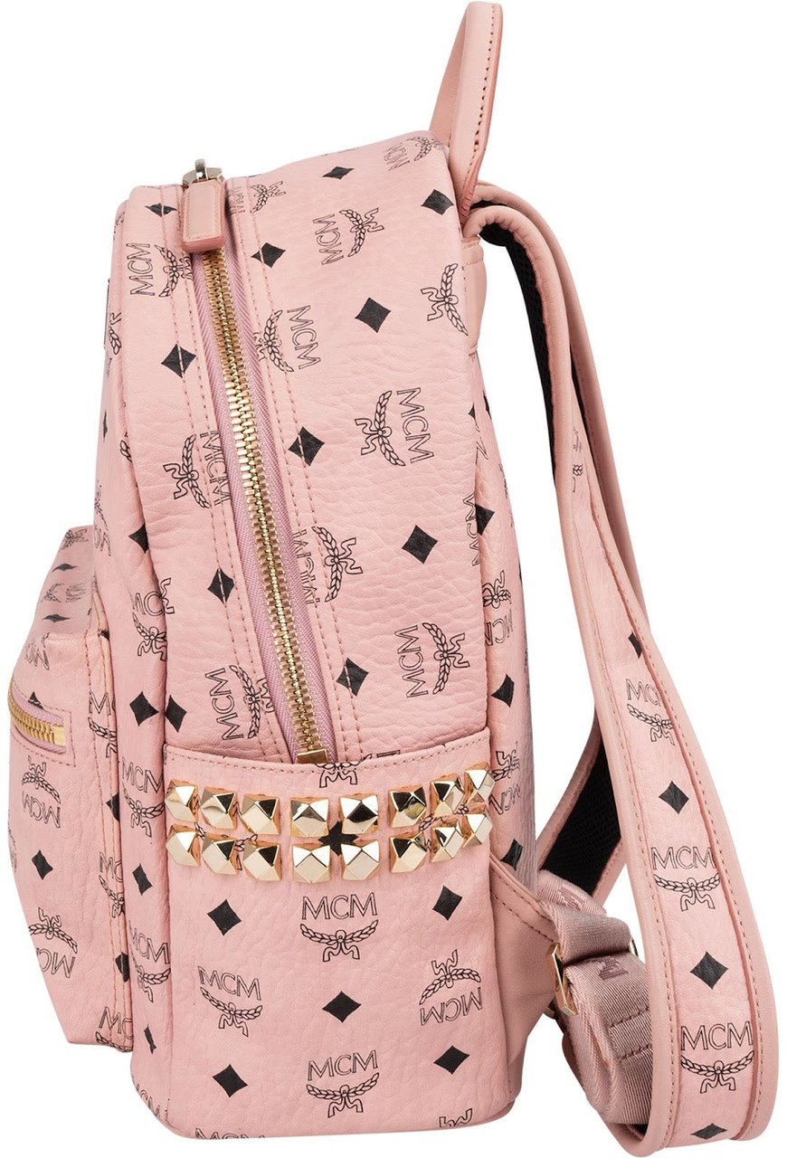 MCM Monogram Visetos Stark Side Studs Backpack Roze