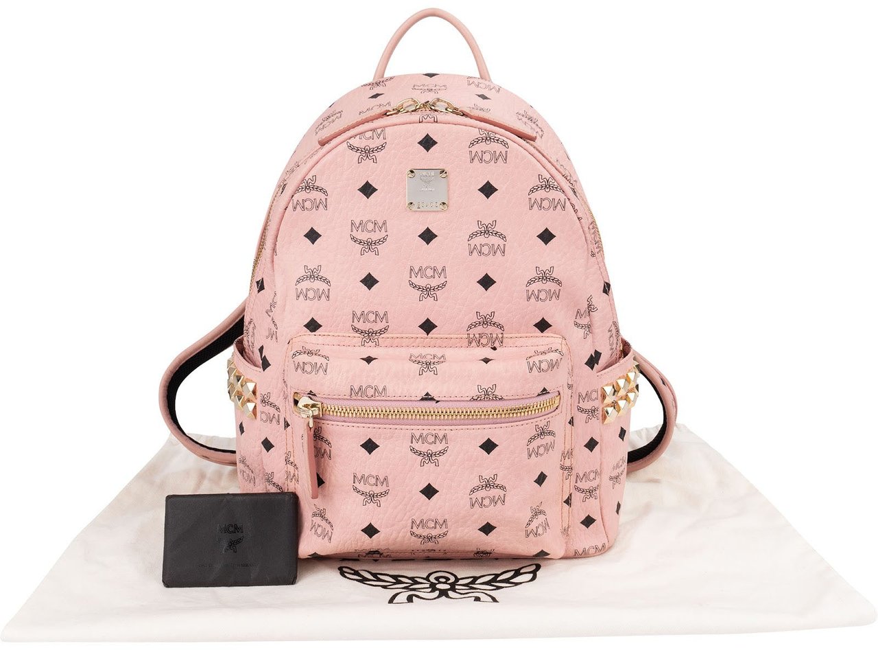 MCM Monogram Visetos Stark Side Studs Backpack Roze